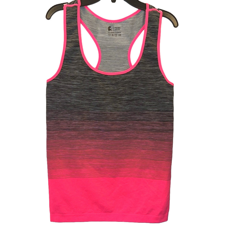 FC Athletic Wear, Gray and Pink Tank Top, Plus Size - Picture 2 of 8